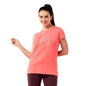 Enamor Womens Graphic Slim Fit T-Shirt (E147_Coral Fabulous
