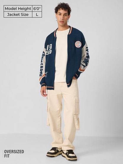 The Souled Store Official ISRO : to Infinity Oversized Pullovers for Men and Boys Blue