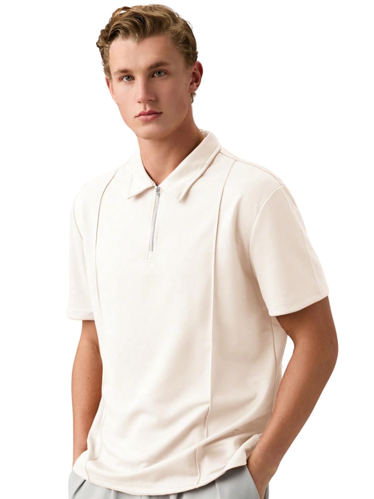 Greciilooks Regular Fit Plain Casual For Men Stylish Latest | Half Sleeve T Shirt (Gl-Mt-1145_White
