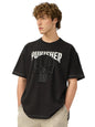 The Souled Store Punisher: Logo Men and Boys Short Sleeves Round Neck Black Printed Cotton Oversized T-Shirts