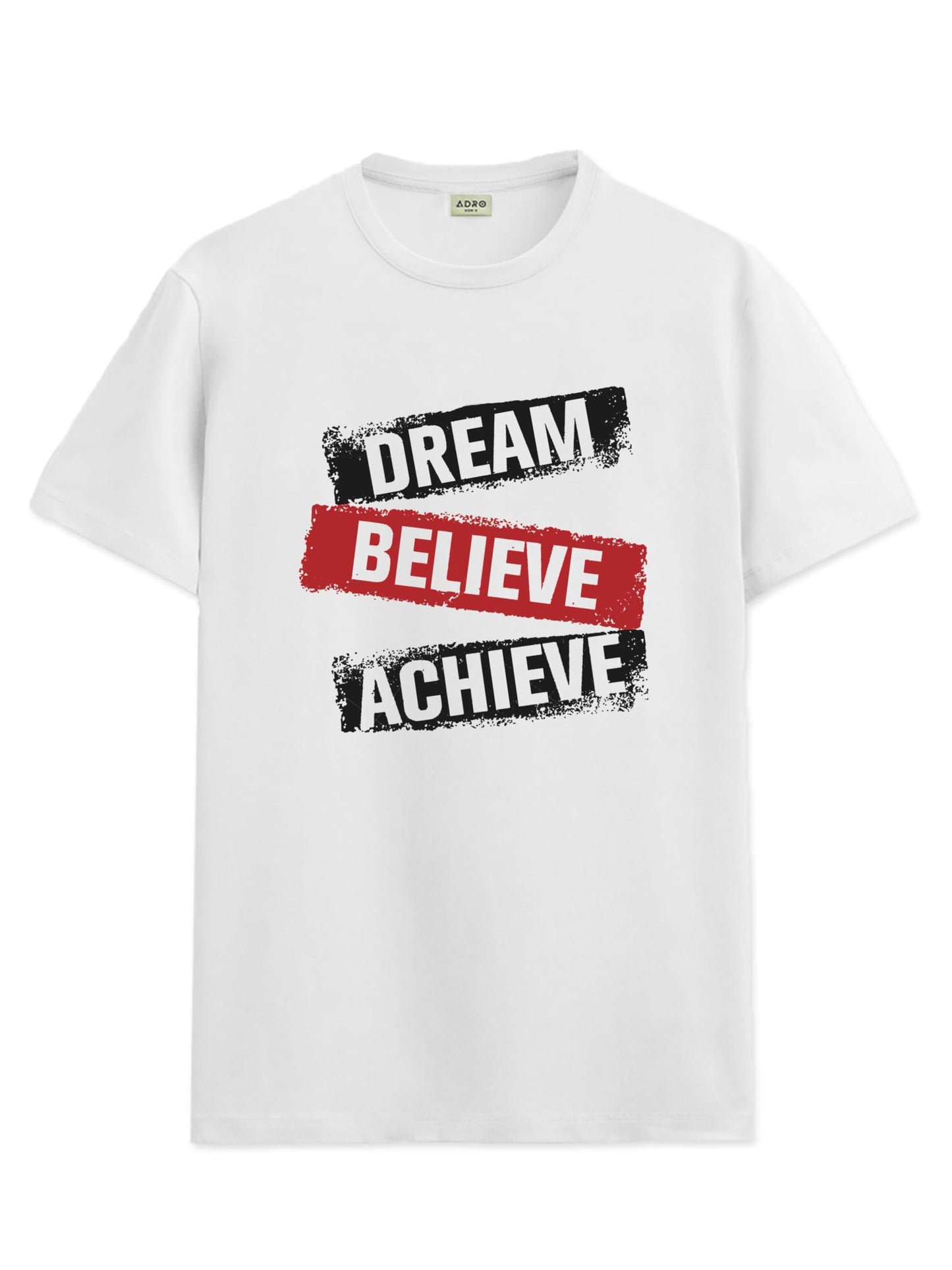 ADRO Men's Solid Regular Fit T-Shirt (RN24-DBA-WH_White