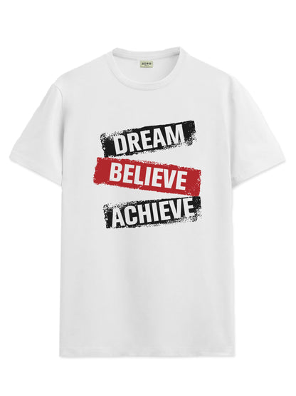 ADRO Men's Solid Regular Fit T-Shirt (RN24-DBA-WH_White