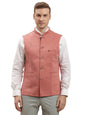 Turtle Men KNITTED Rose Pink Solid Nehru Jacket
