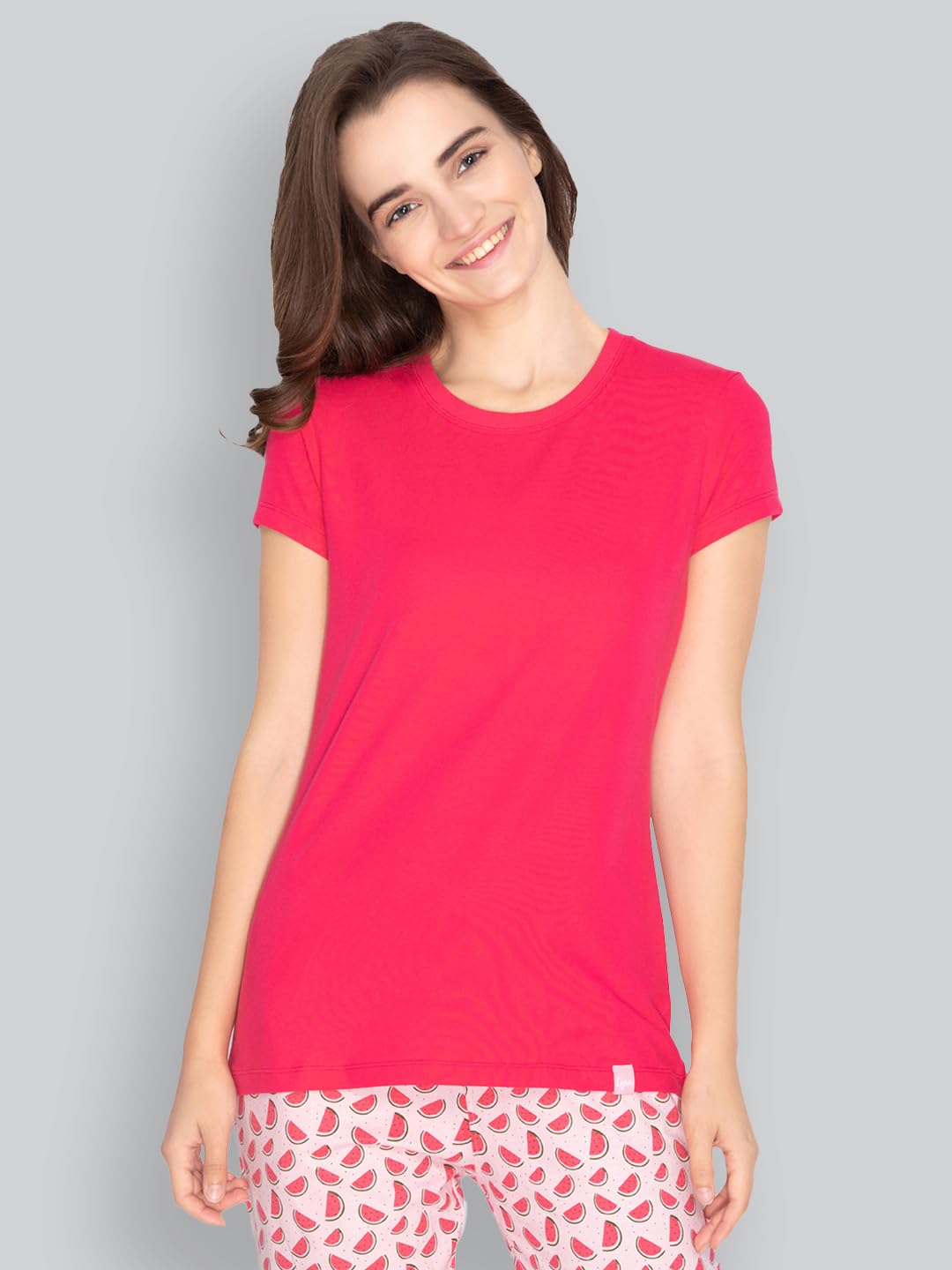 Lyra Women Solid Round Neck Tshirt