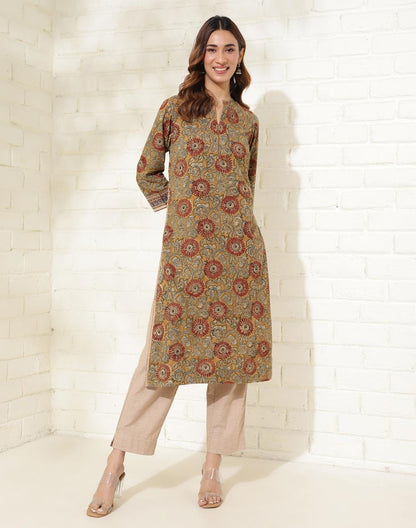 Fabindia WomenS Cotton Printed Regular Kurta (1037265Mustard_Mustard