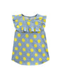 A.T.U.N. (ALL THINGS UBER NICE) Girls Polka Dots Regular Top Blue-Yellow