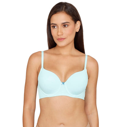 Zivame Womens Rayon Heavily Padded Wire Free Medium Coverage Bra Blue