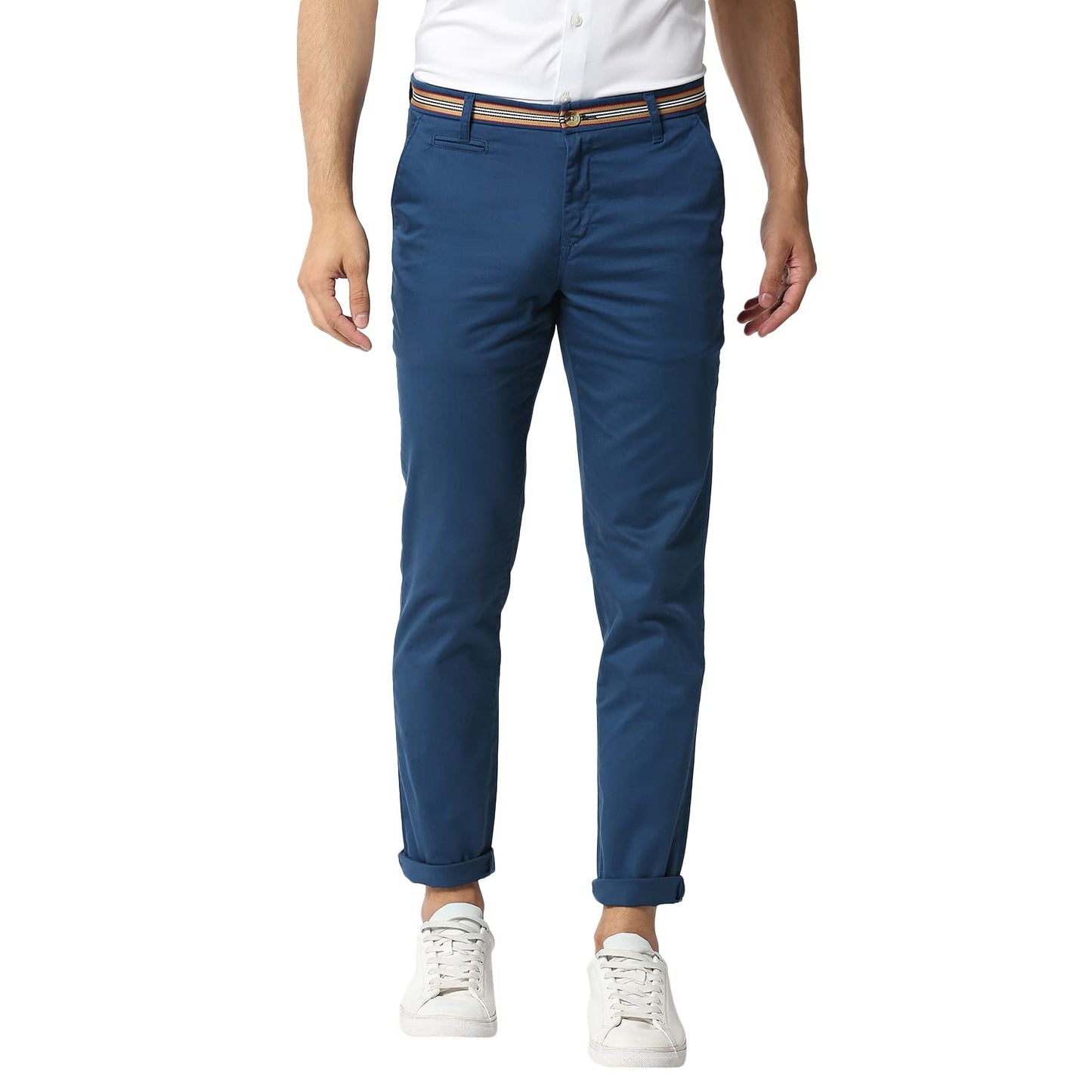 Thomas Scott Mens Solid Slim Fit Trouser Midnight Blue