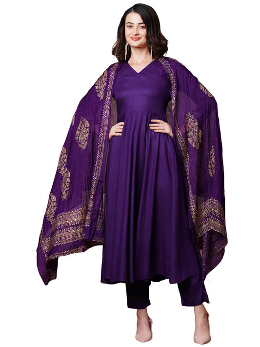 ANNI DESIGNER Women Rayon Blend Kurta With Pant & Dupatta Set