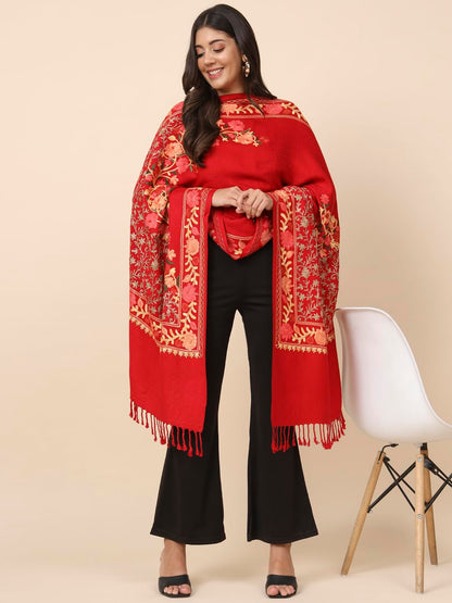 Pashmoda Women Murshid Aari Embroidered Stole(Size 71X203 CM)
