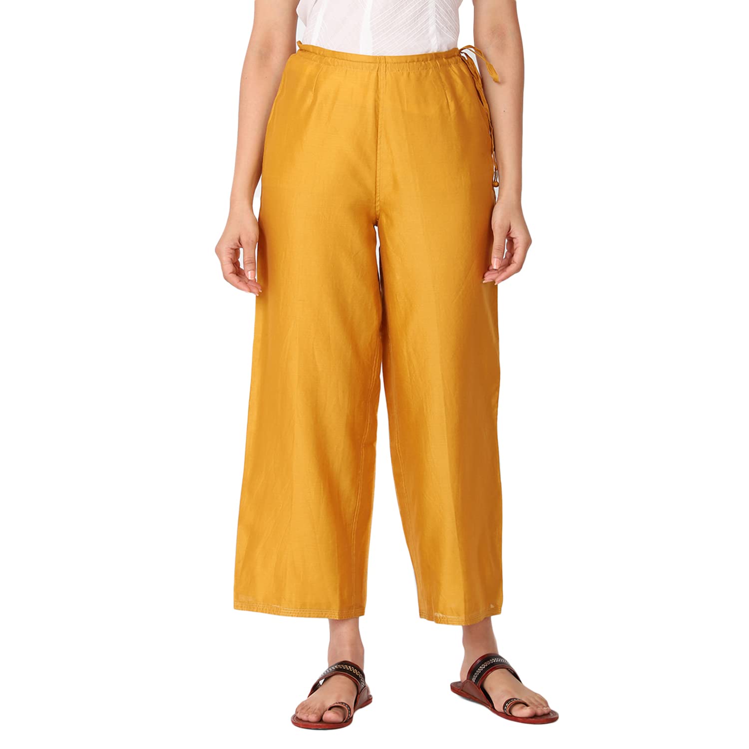 Fabindia WomenS Regular Pants Mustard_Xs
