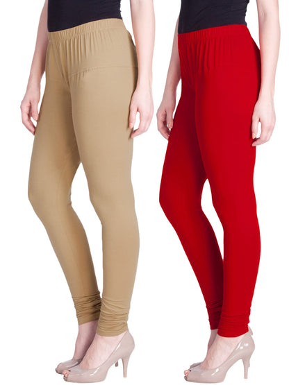 Lyra Cotton Premium Churidar Leggings For Women (Pack Of 2)