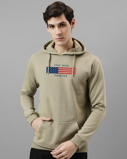 ADRO Men's Cotton Blend Neck Hooded Sweatshirt (H24-FLAG)