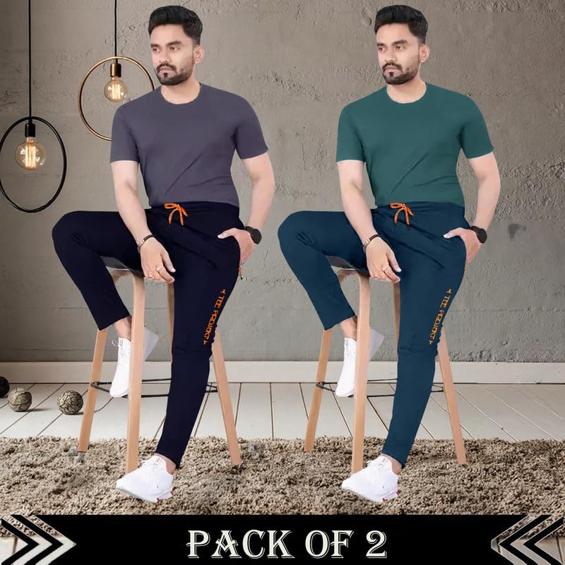 Tee Projekt Lycra Combo Soild & Zippered Pockets Style Regular Fit Track Pant for Men Jogger, Gym Wear, Yoga