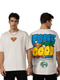 The Souled Store Superman: Force for Good Men and Boys Short Sleeves Round Neck Graphic Printed Cotton Oversized Lightweight Com