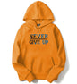 Adro Never Give Up Design Printed Hoodies/Sweatshirts For Men & Women (H20-M-Ngu-Mu_Mustard_S)