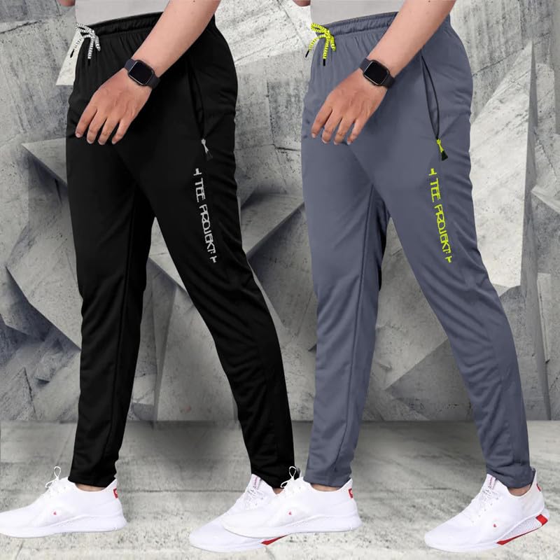 Tee Projekt Lycra Combo Soild & Zippered Pockets Style Regular Fit Track Pant for Men Jogger, Gym Wear, Yoga