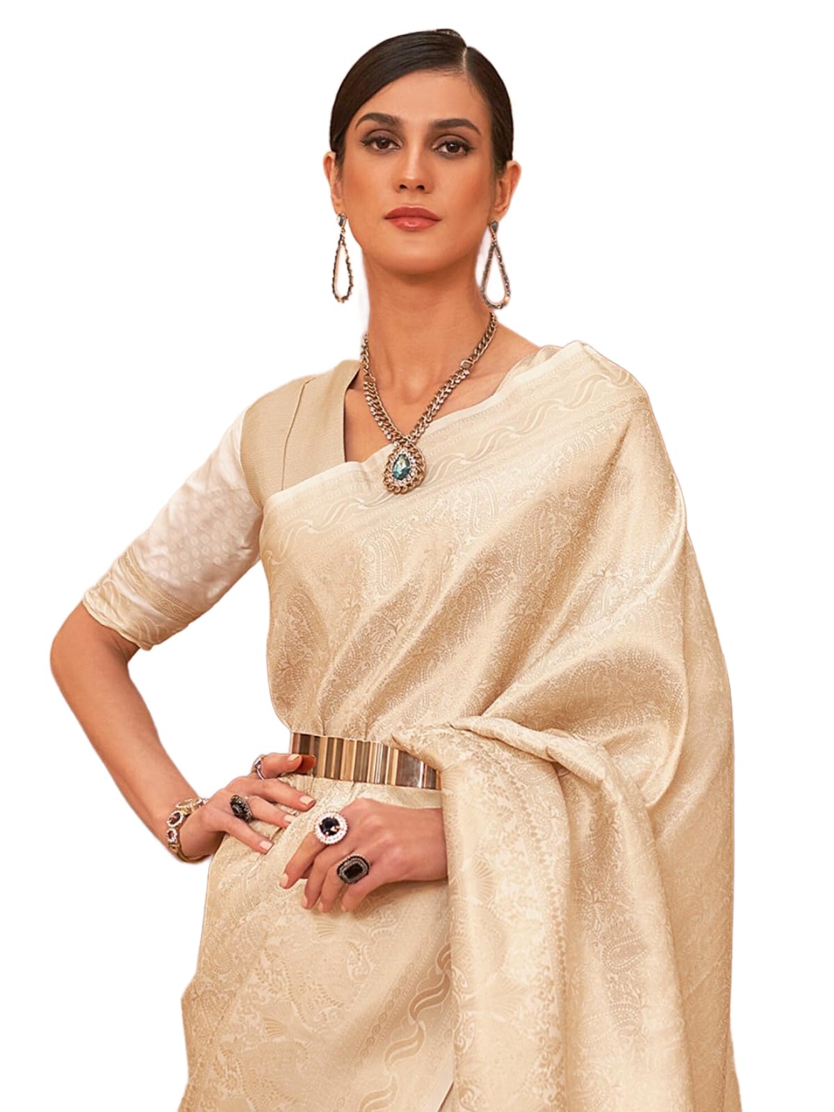 Madhuhansh WomenS Pure Kanjivaram Silk Saree With Unstitched Blouse Piece Soft Silk Fabric Jacquard And Zari Woven Stylish Sari