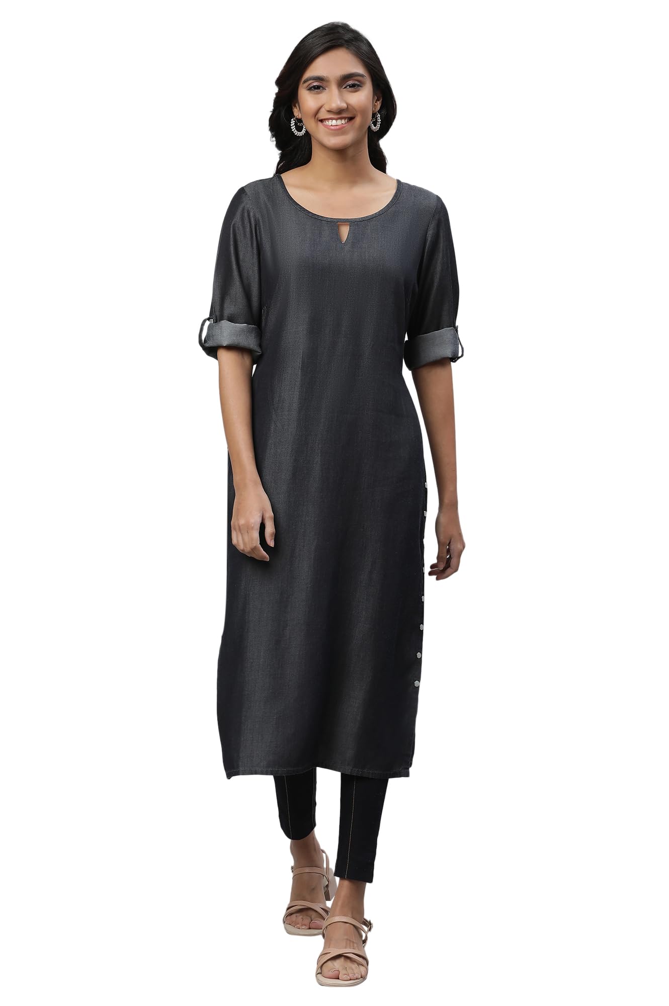 Aurelia Women Kurta 23AUA14477-701339-Black-S