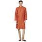 Fabindia MenS Linen Abstract Comfort Kurta_Rust_M
