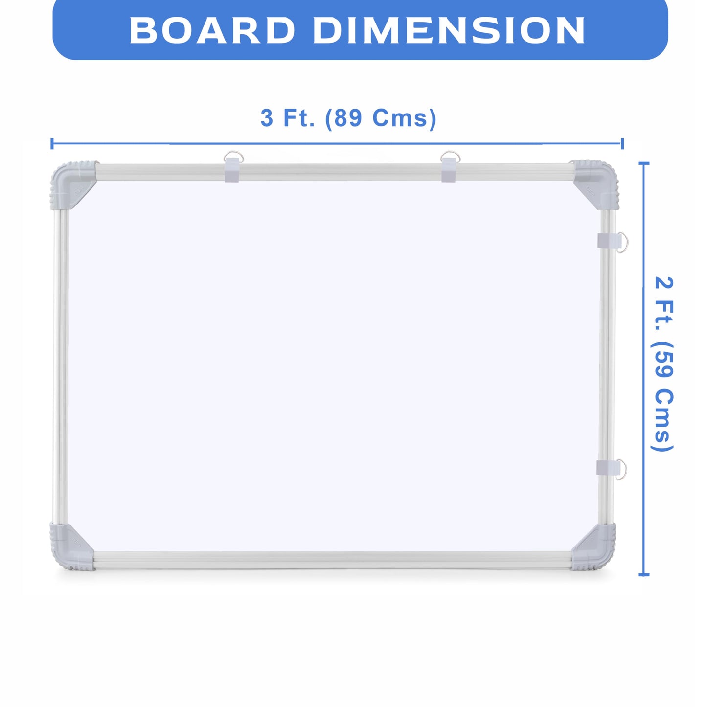 Eduway 2x3 Feet Kunj Non-Magnetic Double-Sided White Board and Chalk Board | Ideal Use for Home, Office, Kids with Sliding Hangi