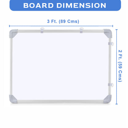 Eduway 2x3 Feet Kunj Non-Magnetic Double-Sided White Board and Chalk Board | Ideal Use for Home, Office, Kids with Sliding Hangi