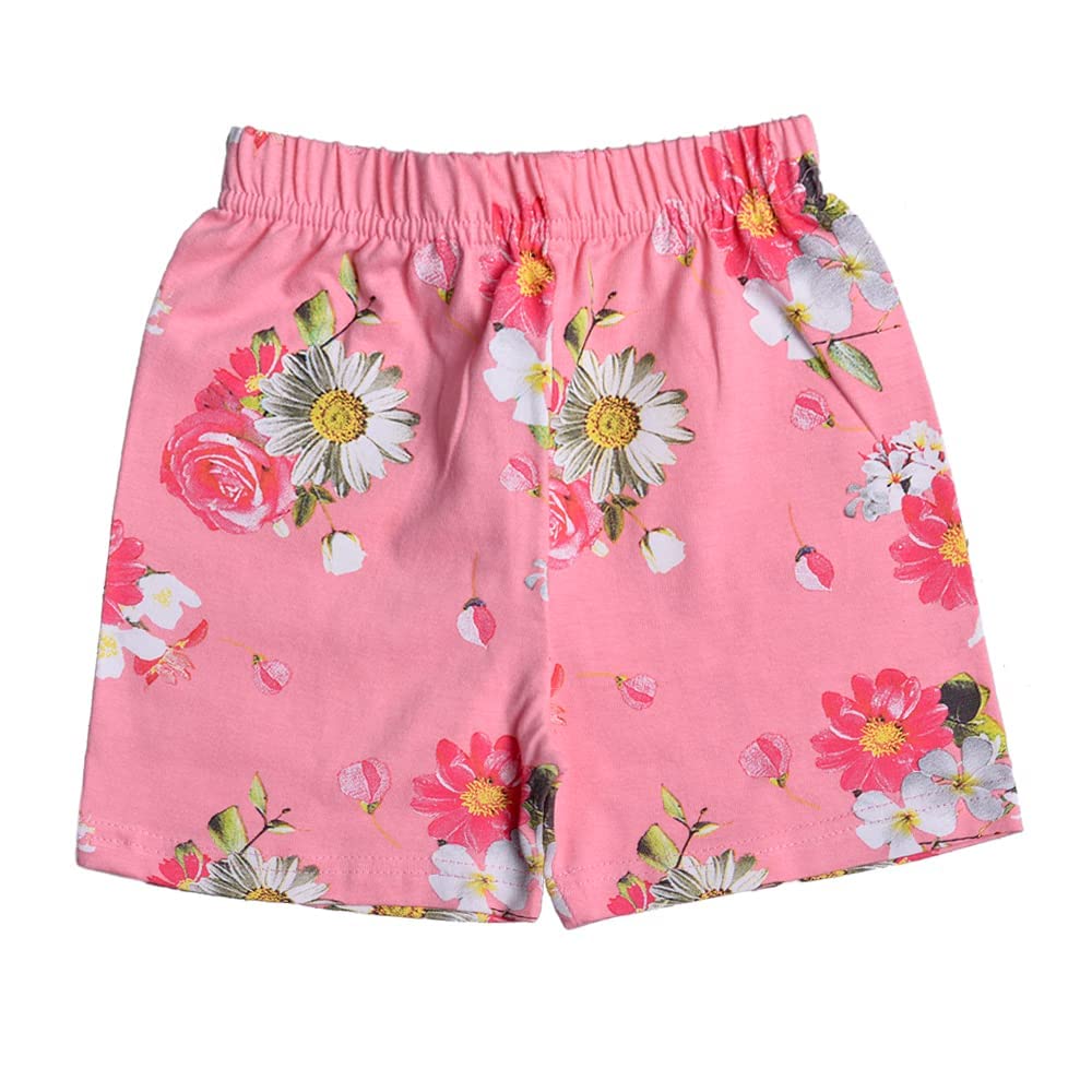 T2F Girls Cotton Printed Shorts(Pack of 5), Assorted, 11-12 Years