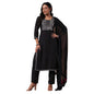 anubhutee Women's Black Ethnic Motifs Zari Work Straight Kurta with Trousers & Dupatta