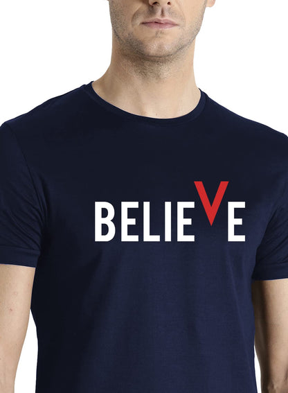 ADRO Men's Believe Design Printed T-Shirt (M)