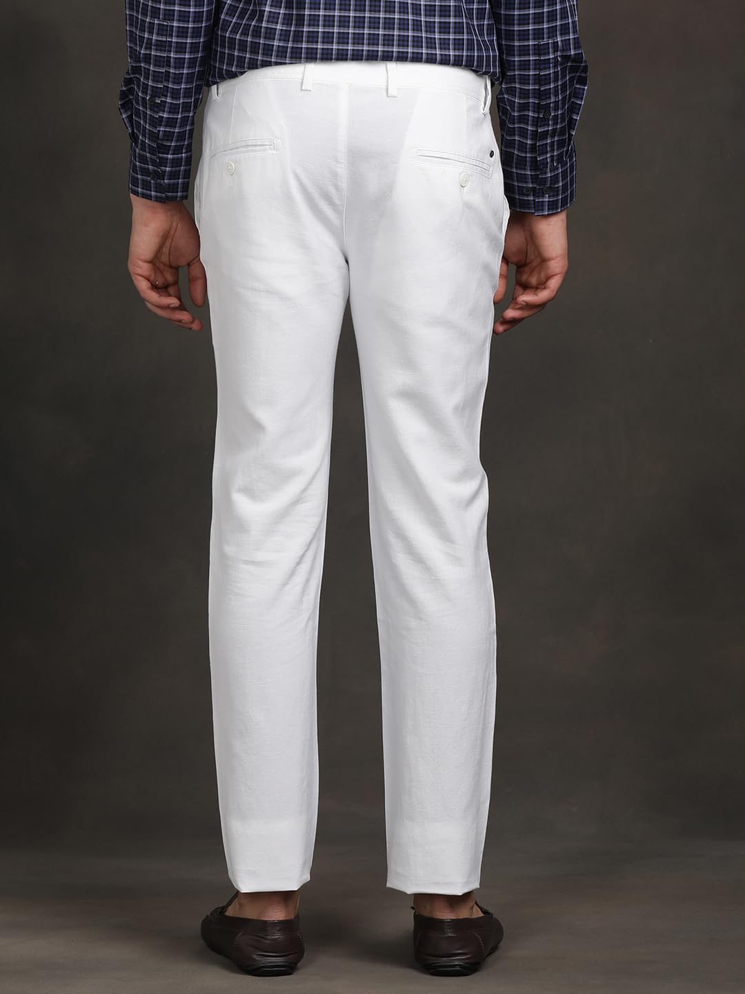 Turtle Men Cotton Linen Ultra Slim Fit Solid White Flat Front Casual Trouser || Pant || Mens Trouser