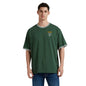 Green Flock Print Short Sleeve Oversized T-Shirt