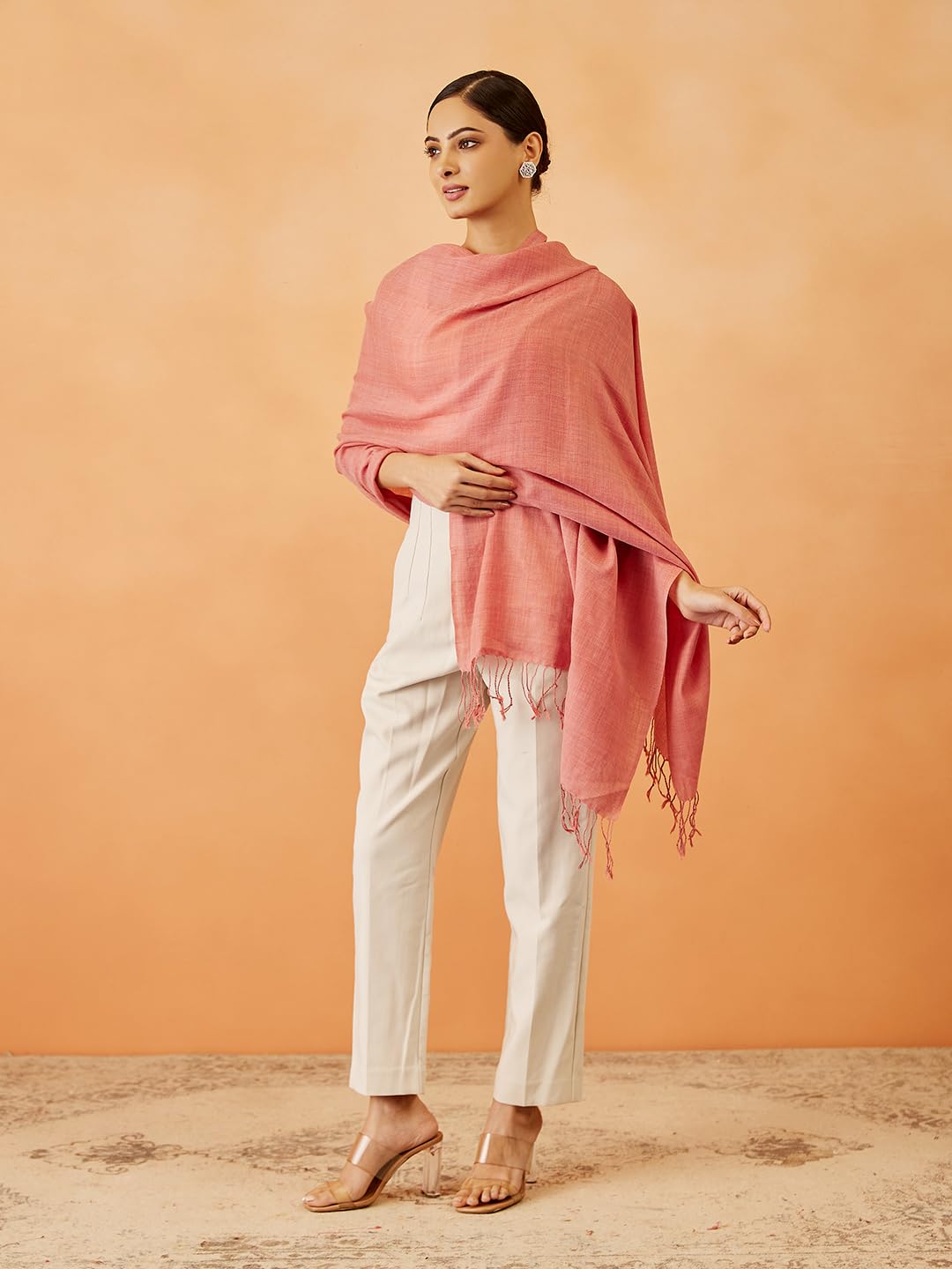 Pashmoda Women Rahmat Fine Wool Melange Stole (Size 28x80 Inches)