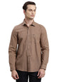 Turtle Men Brown Slim Fit Checkered Handwoven Casual Shirt