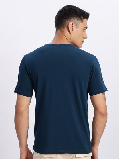 ADRO Men's Graphic Printed 100% Cotton T-Shirt - Regular Fit, Printed T-Shirts for Men (RN24-RAC-SB_Teal)