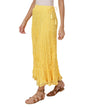 Fabindia Women Mull Drawstring Long Skirt Cotton_XS/S Yellow