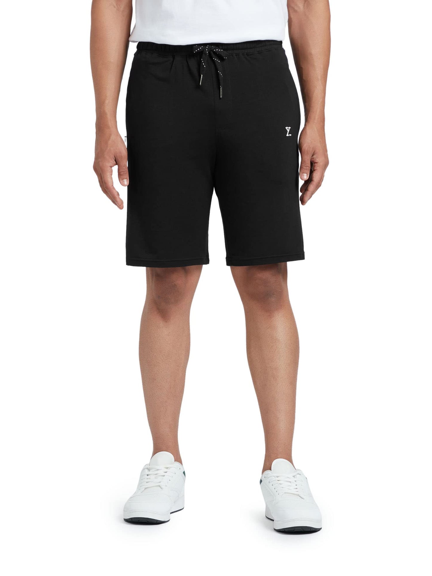 XYXX Mens Cotton Rich Shorts - Relaxed Fit Ace Loungewear with Antimicrobial Finish, Superior Stretch, Zippered Pockets
