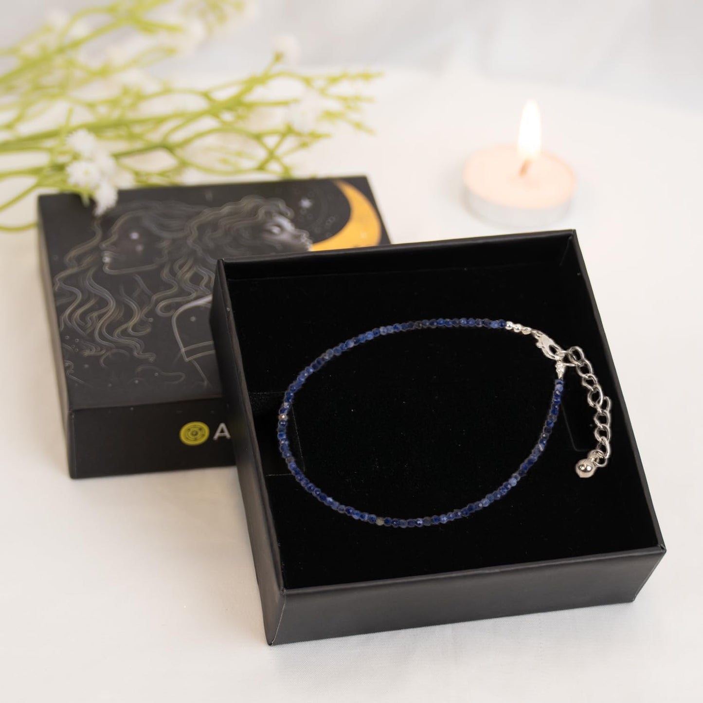 Astrotalk Lapis Lazuli Anklet | Reduces Guru Dosh, boosts clarity, protects from Evil Eye | Anklet for Women | Jewellery for Women | Gift for Woman | Valentine Gift for Girlfriend
