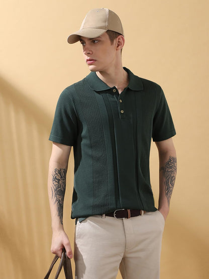 Dennis Lingo Men Regular Fit Green Half Sleeve Cotton T-Shirt