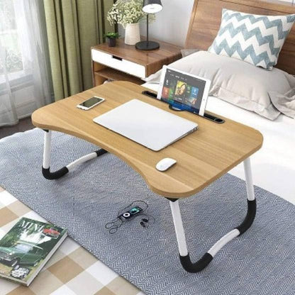 Yajnas Wooden Multipurpose Foldable Laptop Table With Cup & Tab Holder| Table Holder Study Table, Breakfast Table, Foldable & Po