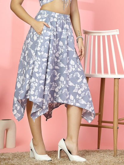OOMPH! Long Skirts for Women Grey - msk176