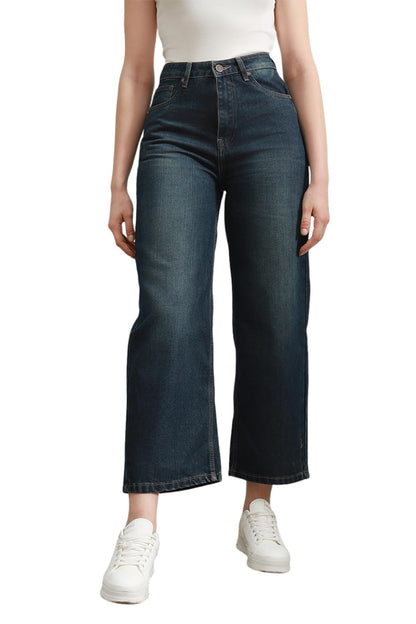 Hubberholme Women Blue Summer Cotton Relaxed Fit Jeans