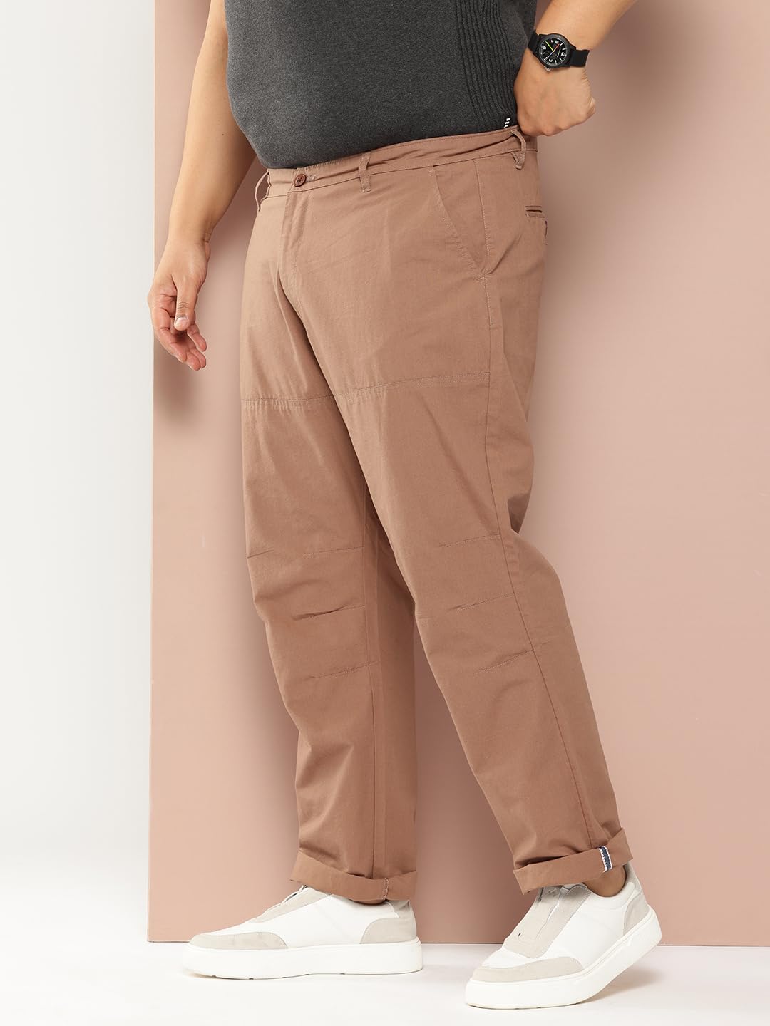 Thomas Scott Mens | Plus Size | Regular Fit | 100% Cotton | Breathable Fabric | Solid Color | Trouser | Chino | Casual Pants fo