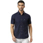 Thomas Scott Mens Printed Slim Fit 100% Cotton Casual Shirt with Half Sleeve Deep Navy