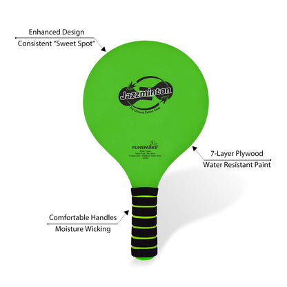 Jazzminton Paddle Ball Game - Deluxe LED Birdie - Indoor/Outdoor Fun for All Ages - One Size - Red - Model JM1300
