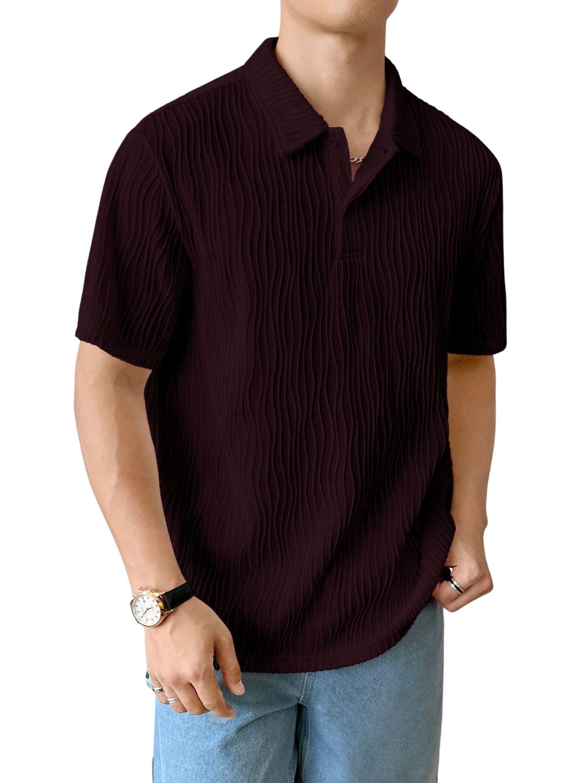 Greciilooks Tshirt For Men Burgundy