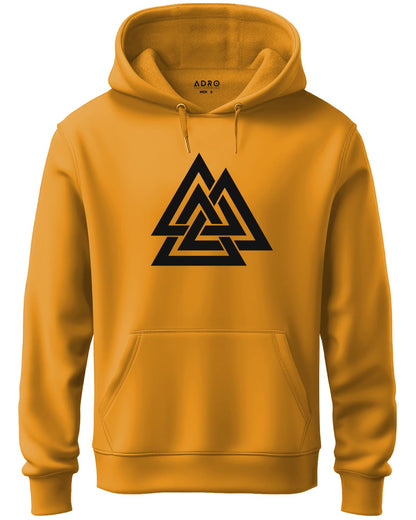 ADRO Men's Cotton Neck Hooded Sweatshirt (H21-M-TKT-MU_Mustard)