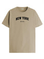 ADRO Mens New York Printed Tshirt for Men - Premium Cotton T Shirt for Men - Urban Stylish T-Shirt in Regular Fit Beige T-Shirt