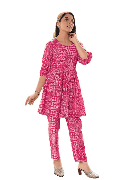 SHIENZY Cotton Blend Geometric Regular Women's Kurtas & Kurtis