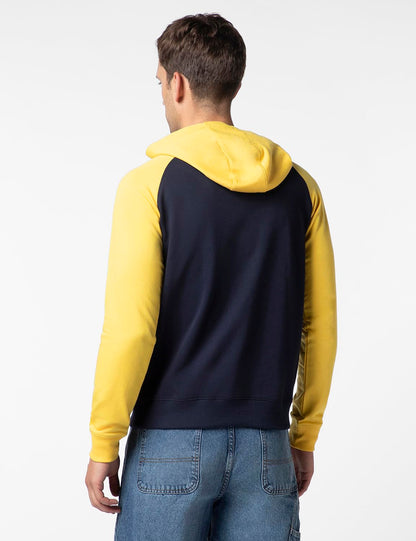 FYLTR Mens Casual Colourblock Raglan Hoodie with Drawstrings - Utility Pockets | Ribbed Hem & Cuff