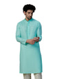 Manyavar Mens Green Cotton Solid Kurta Pyjama Set